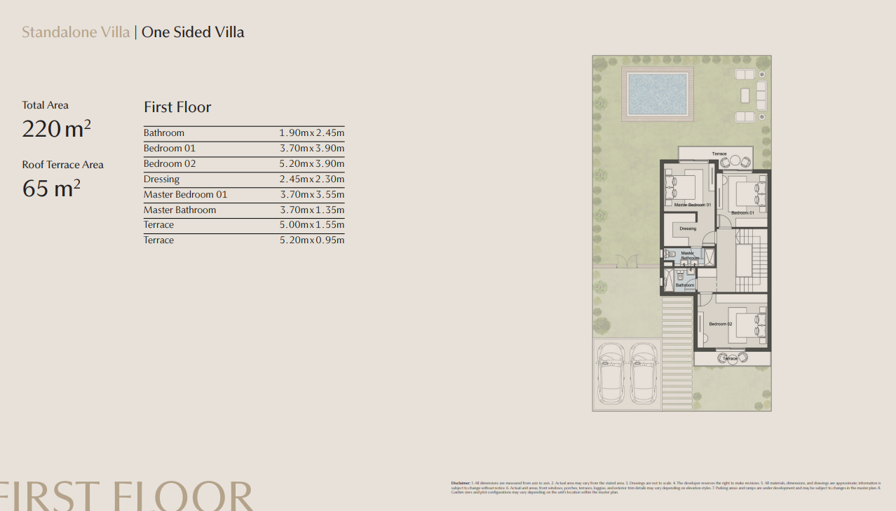 Floor plan for villa at Vallis