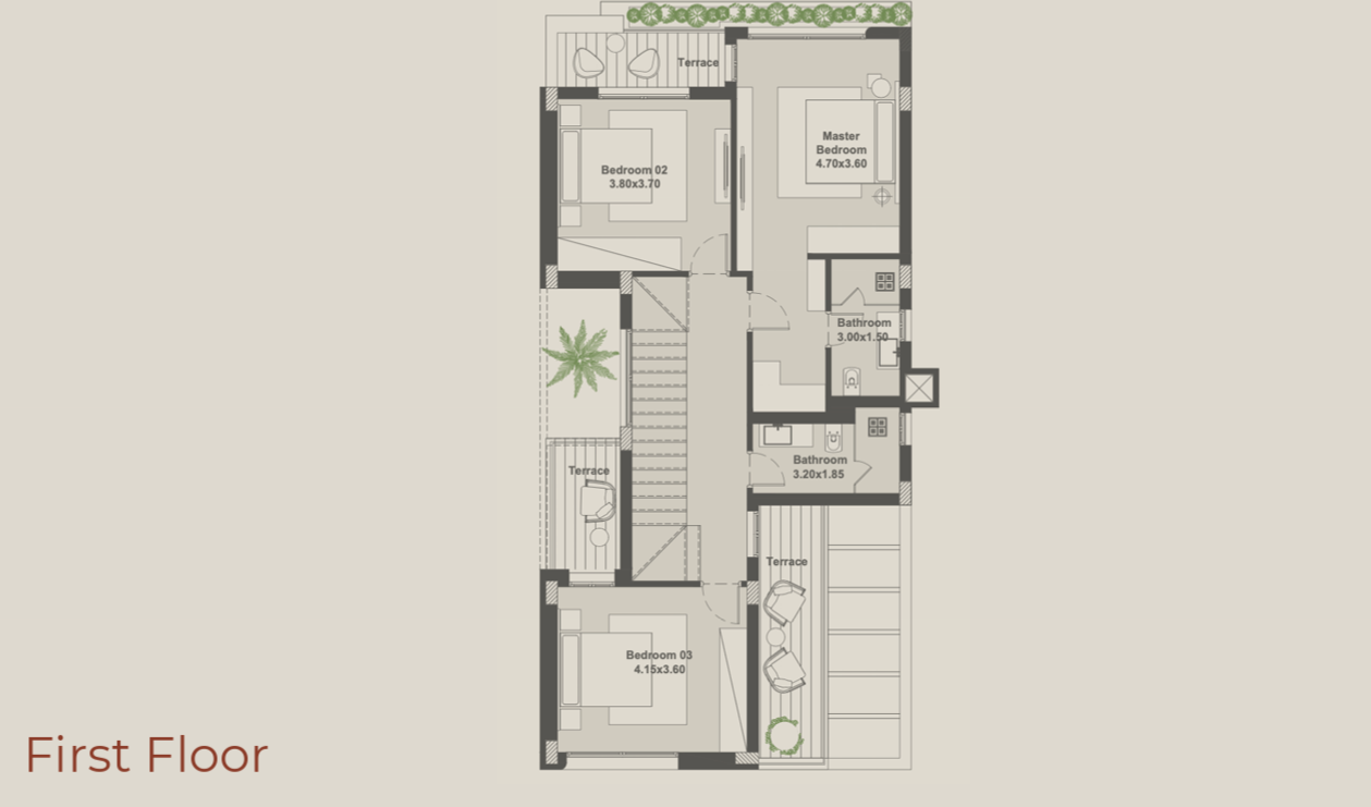 Floor plan for villa at ONS