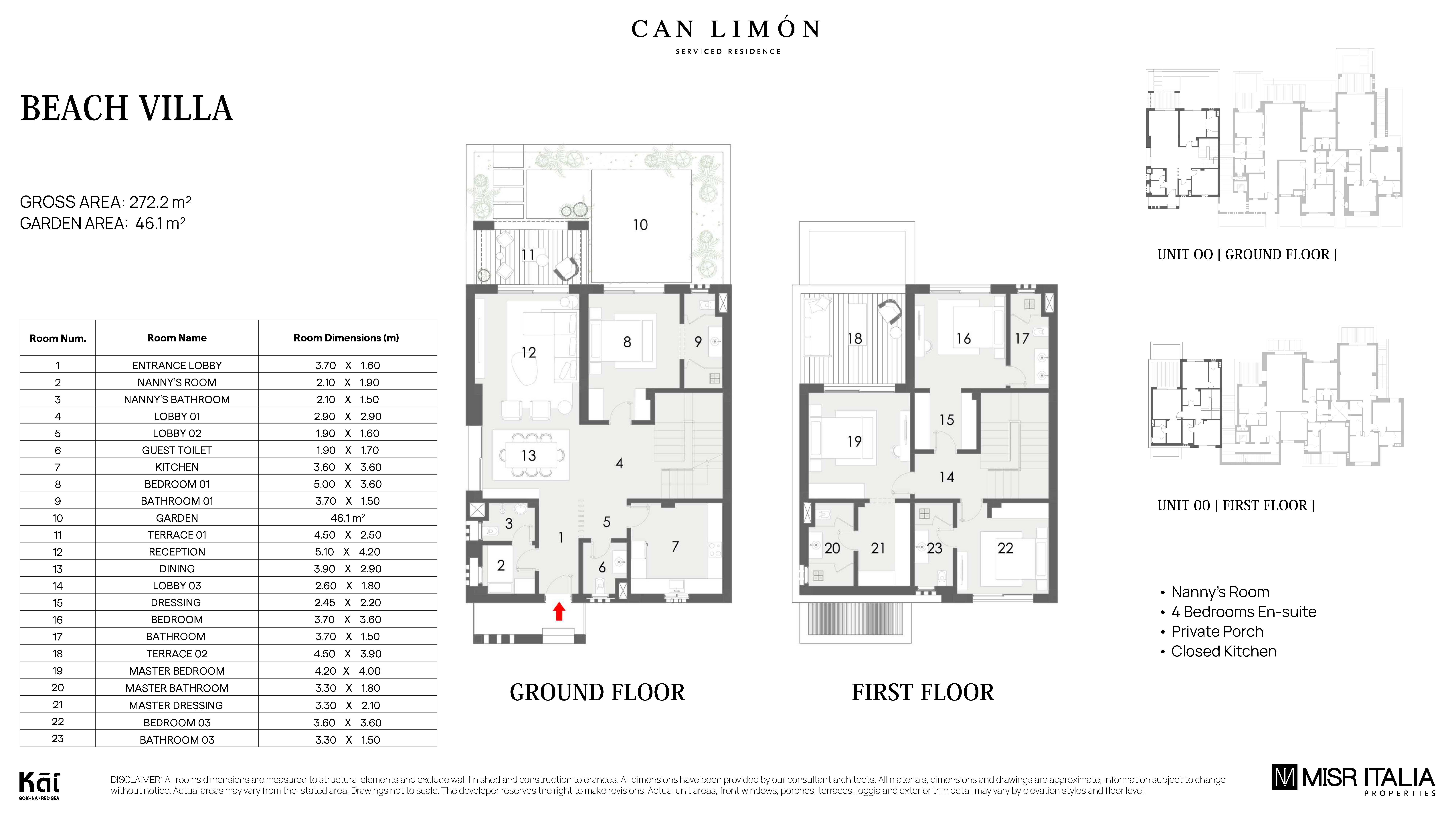 Floor plan for villa at Can Limon - Kai Sokhna