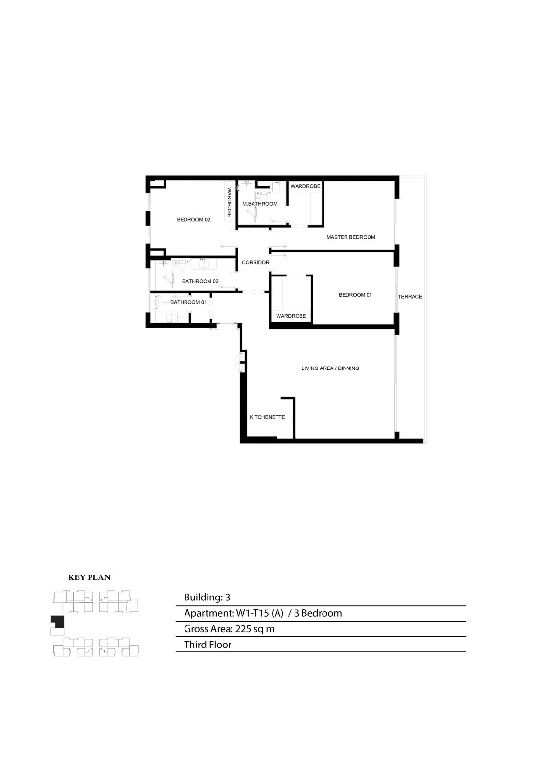 Floor plan for apartment at WBR1