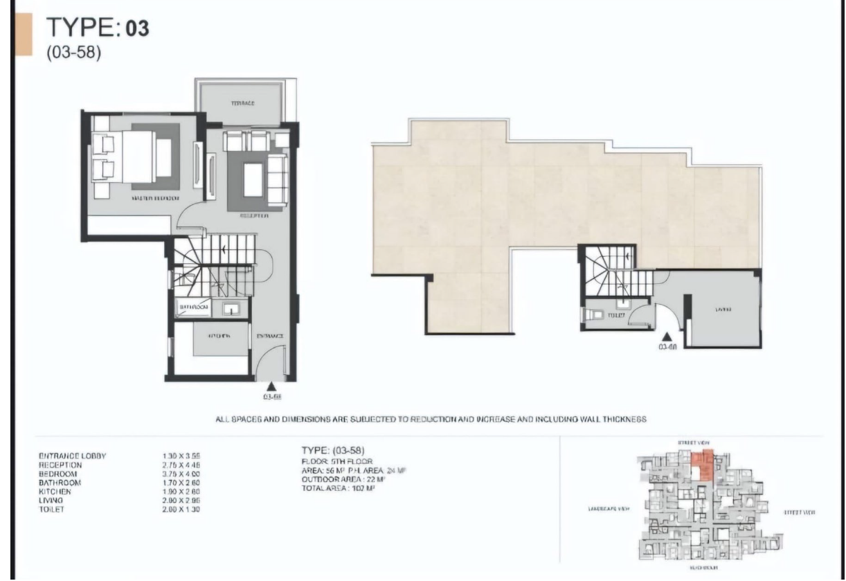 Floor plan for penthouse at Sun Capital