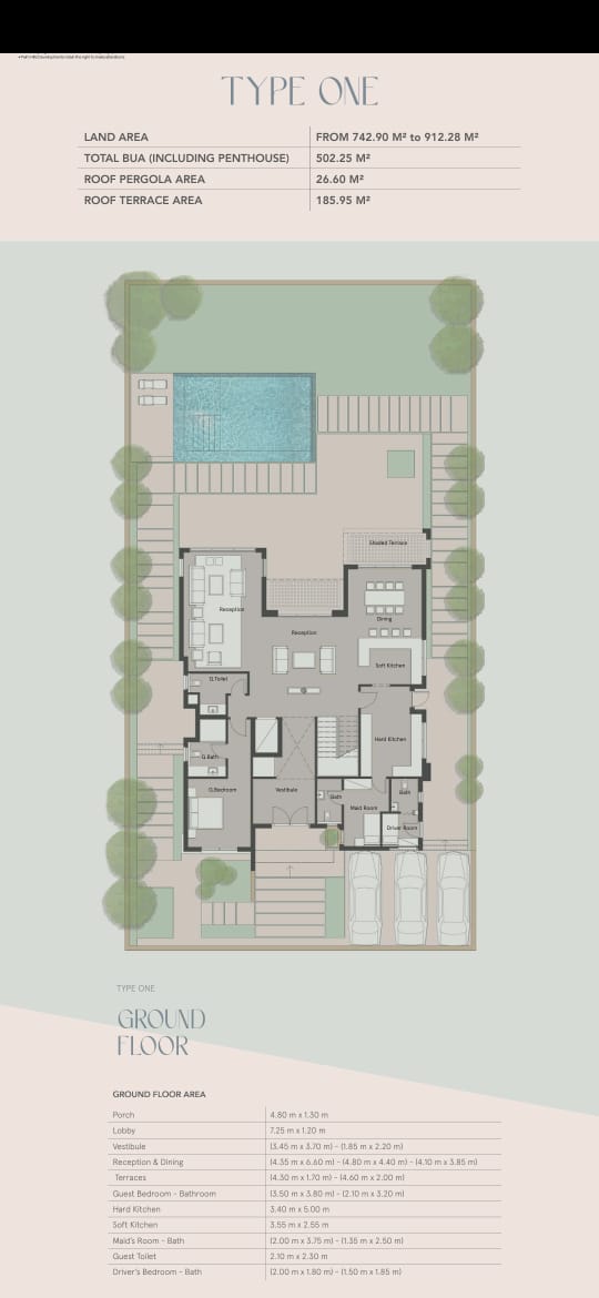 Floor plan for villa at The Crown