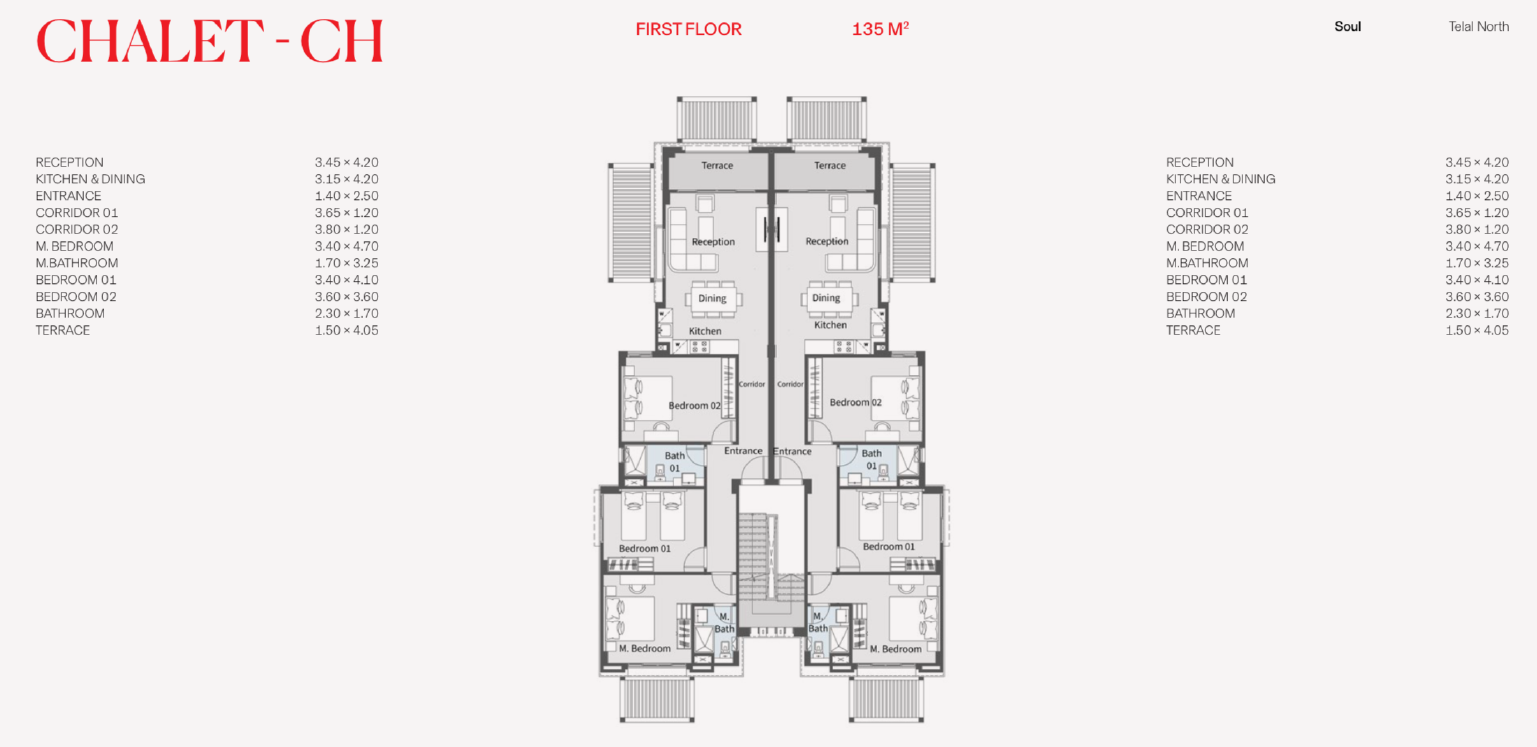Floor plan for chalet at Telal North Coast