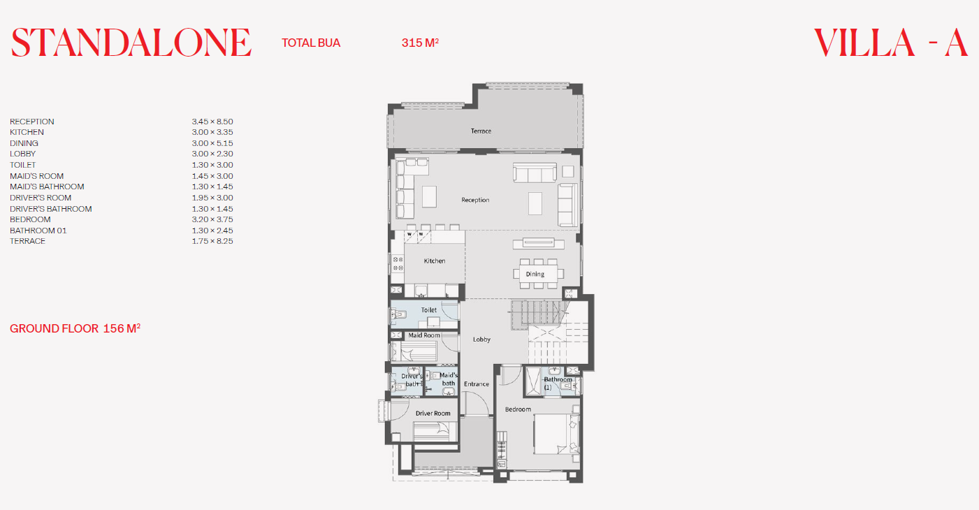 Floor plan for villa at Telal North Coast