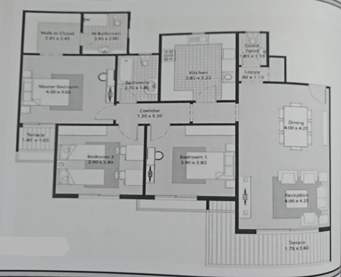 Floor plan for apartment at Beta Greens