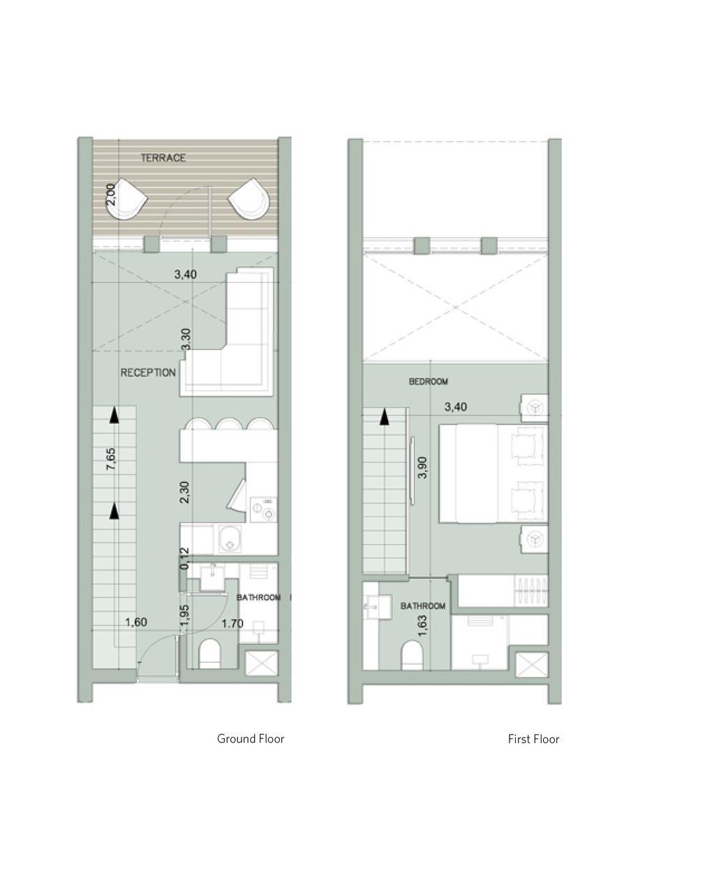 Floor plan for duplex at Il Monte Galala