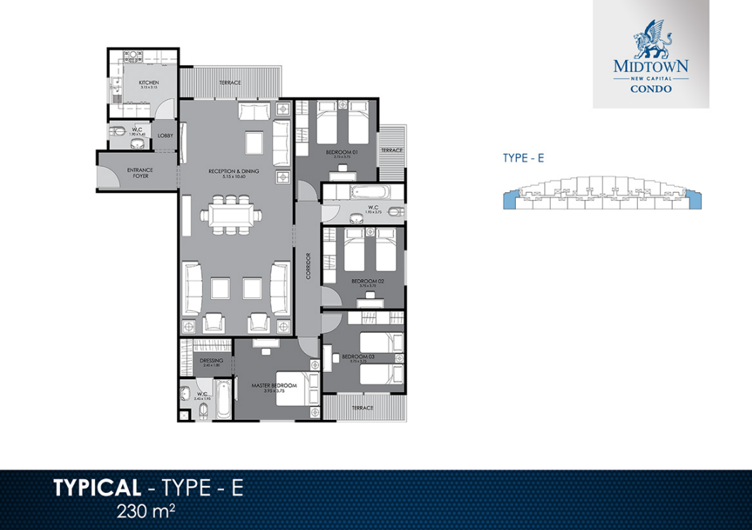 Floor plan for apartment at Midtown condo