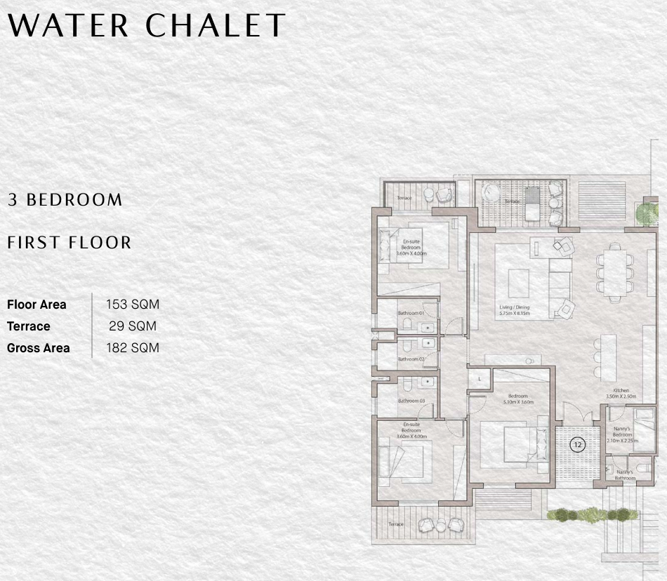 Floor plan for chalet at Ogami Ras El Hekma