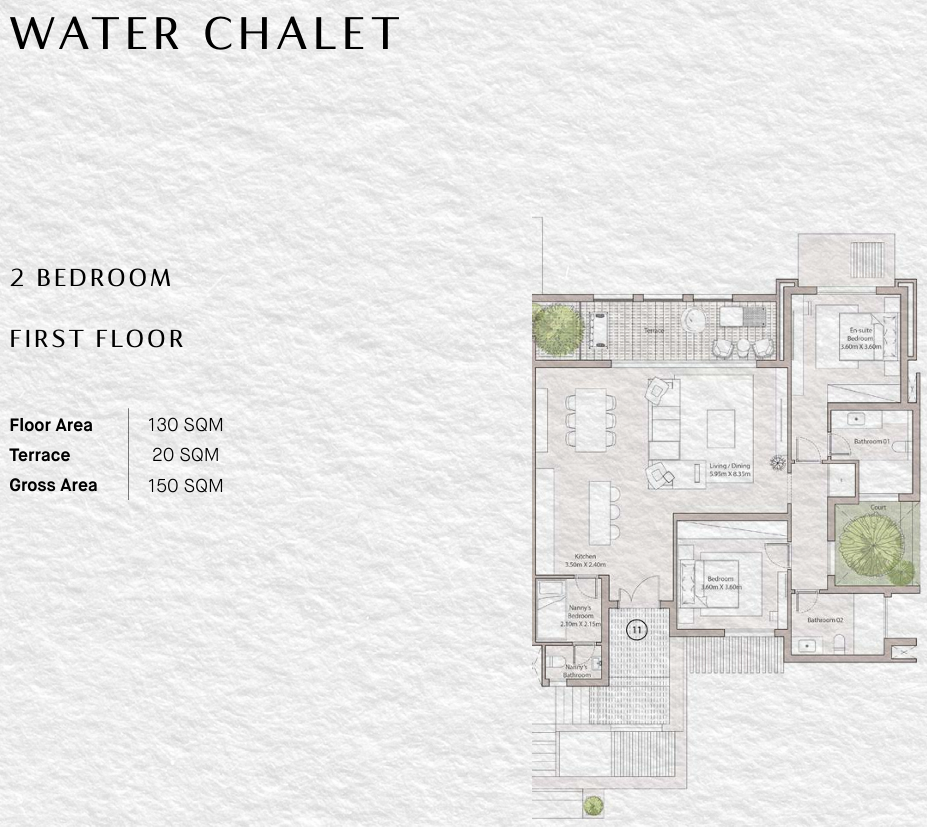 Floor plan for chalet at Ogami Ras El Hekma