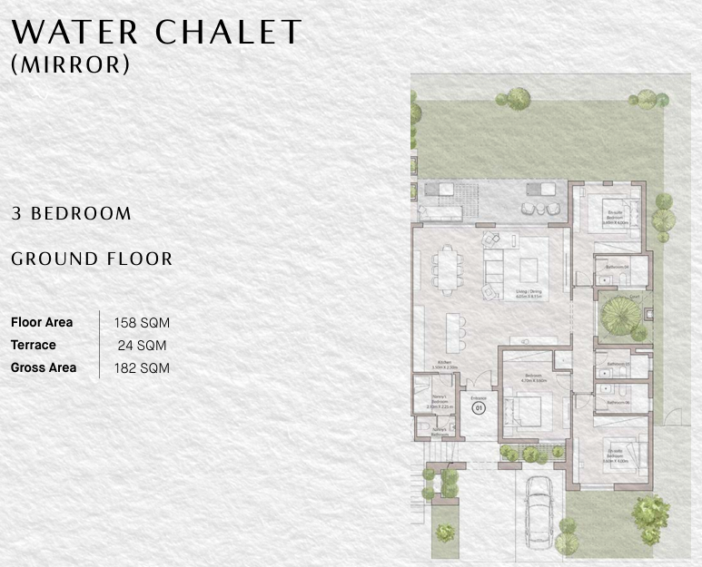 Floor plan for chalet at Ogami Ras El Hekma