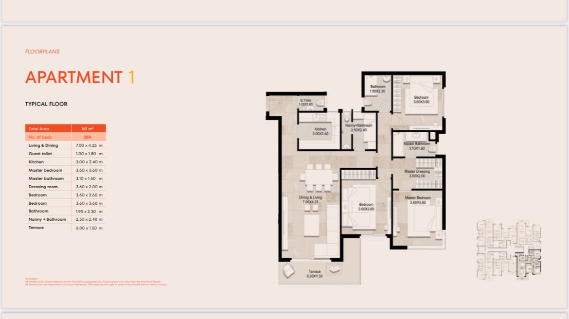 Floor plan for apartment at Hyde Park