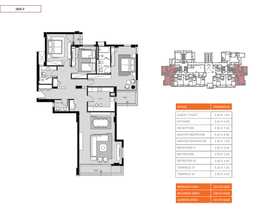 Floor plan for apartment at Hyatt Centric