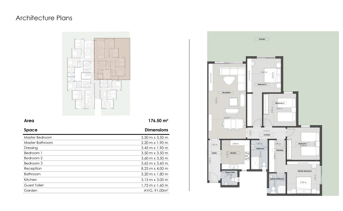 Floor plan for apartment at Vida Residence