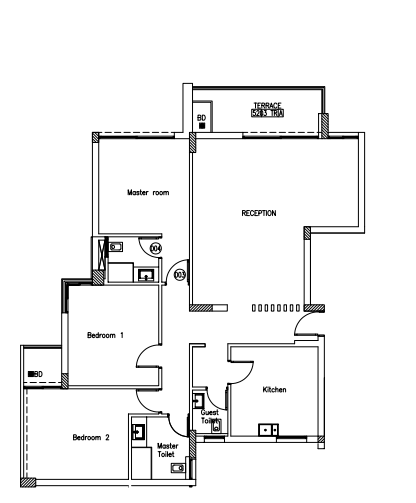 Floor plan for apartment at Palm Hills New Cairo