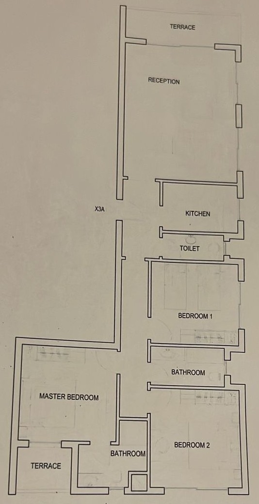 Floor plan for apartment at Sarai