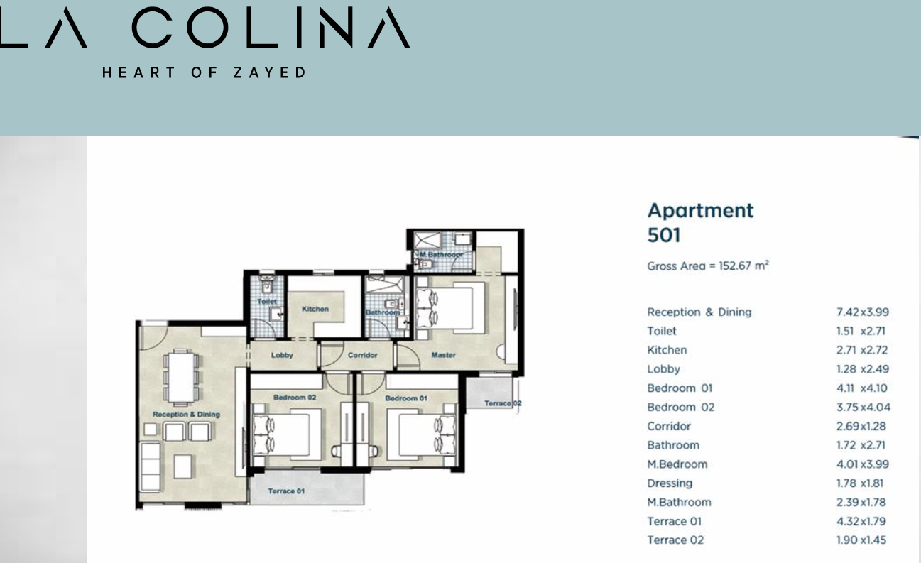 Floor plan for apartment at La Colina