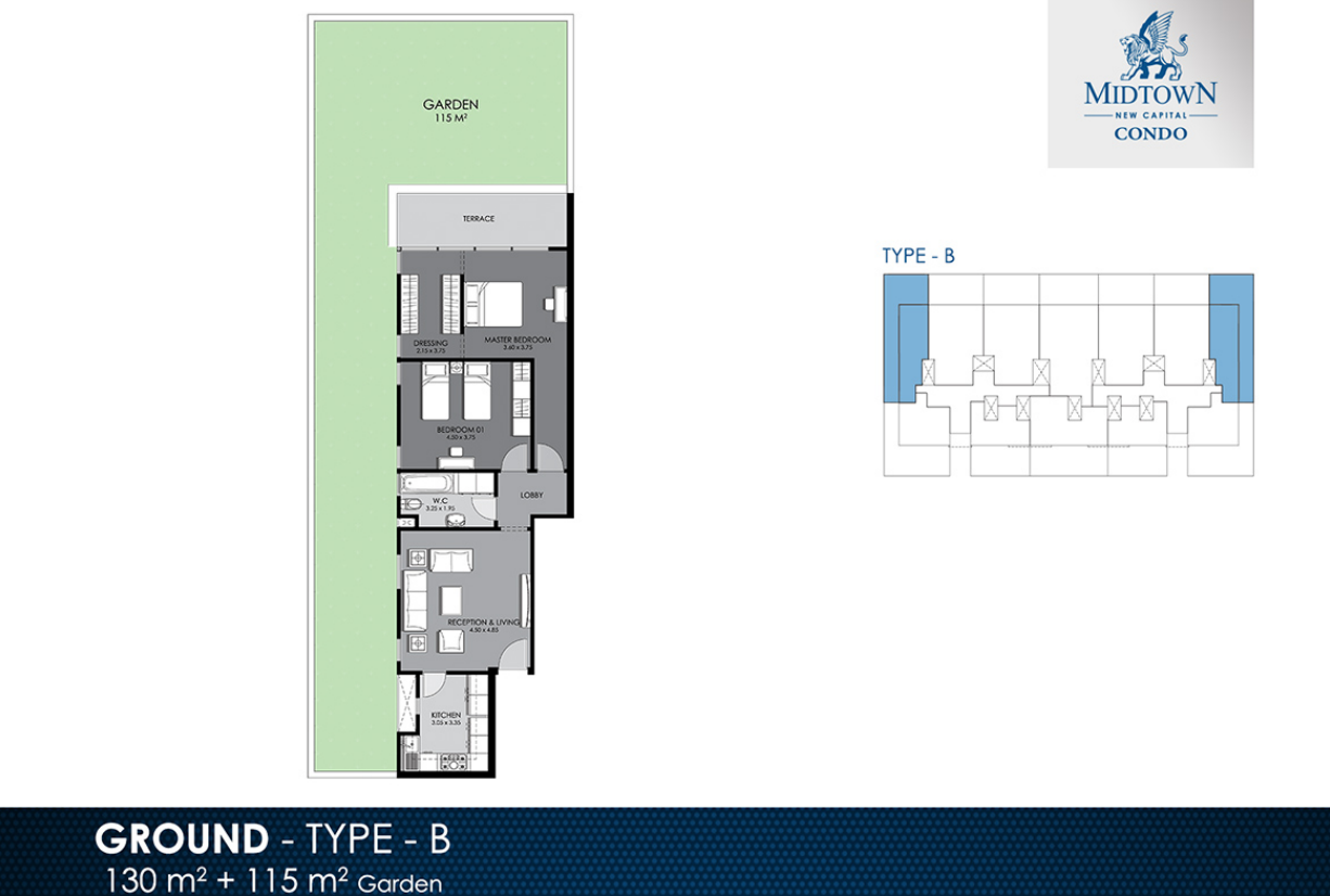 Floor plan for apartment at Midtown condo