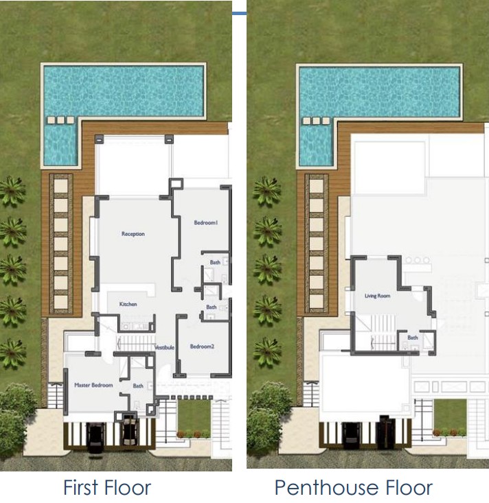 Floor plan for duplex at Hacienda Bay