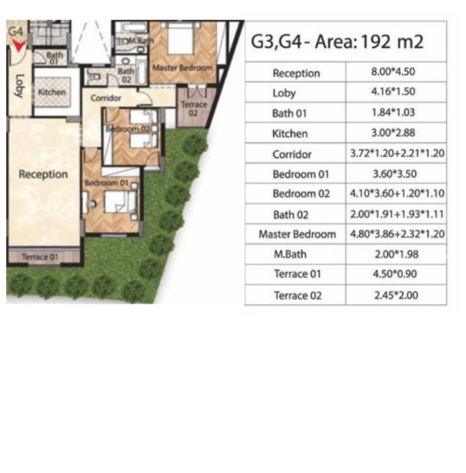 Floor plan for apartment at OIA Compound