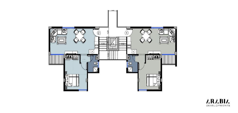 Floor plan for chalet at Bungalows