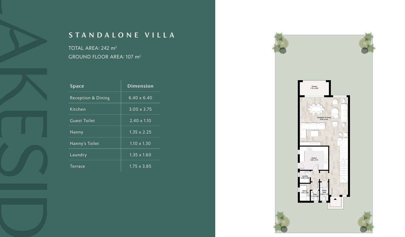 Floor plan for villa at Garden Lakes