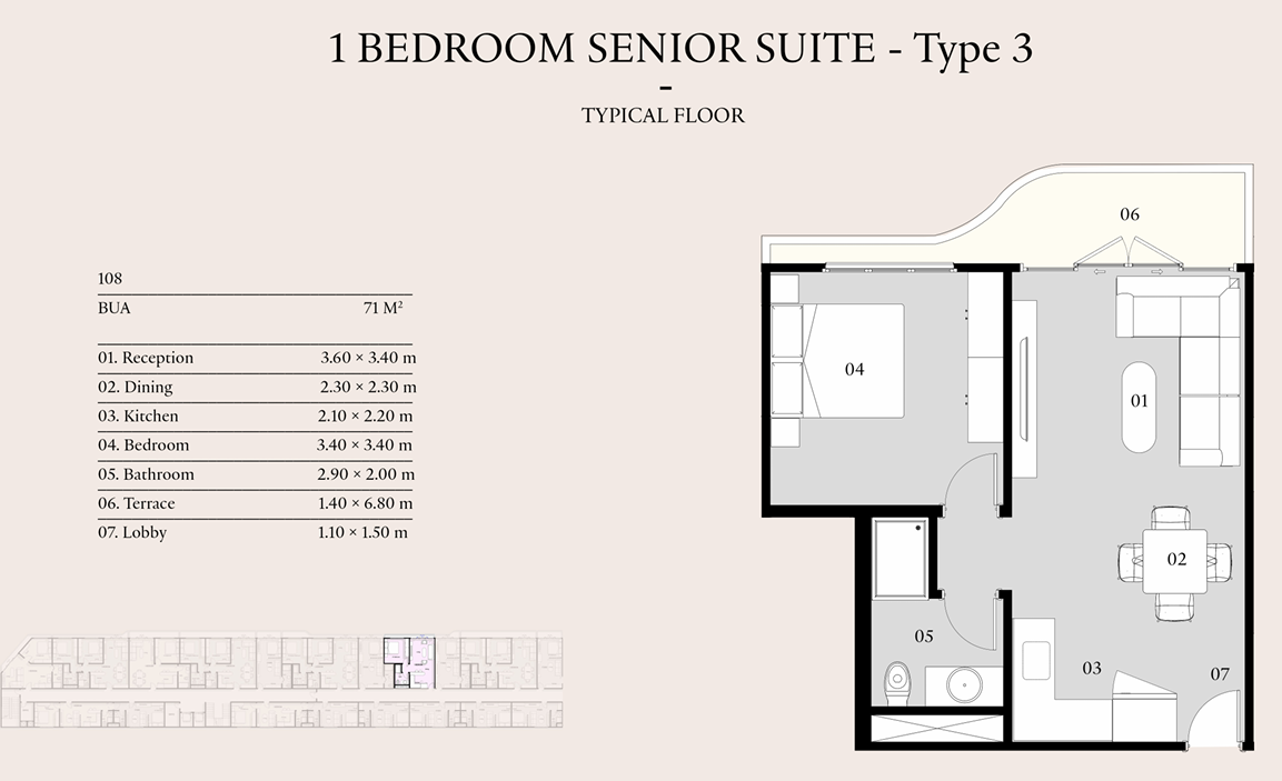 Floor plan for apartment at Eastville