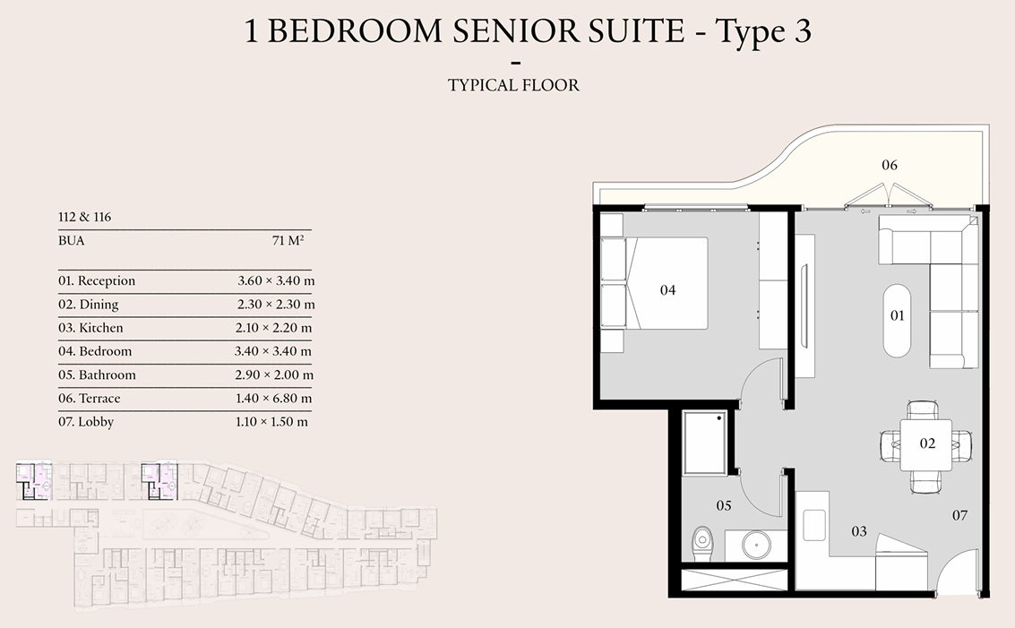 Floor plan for apartment at Eastville