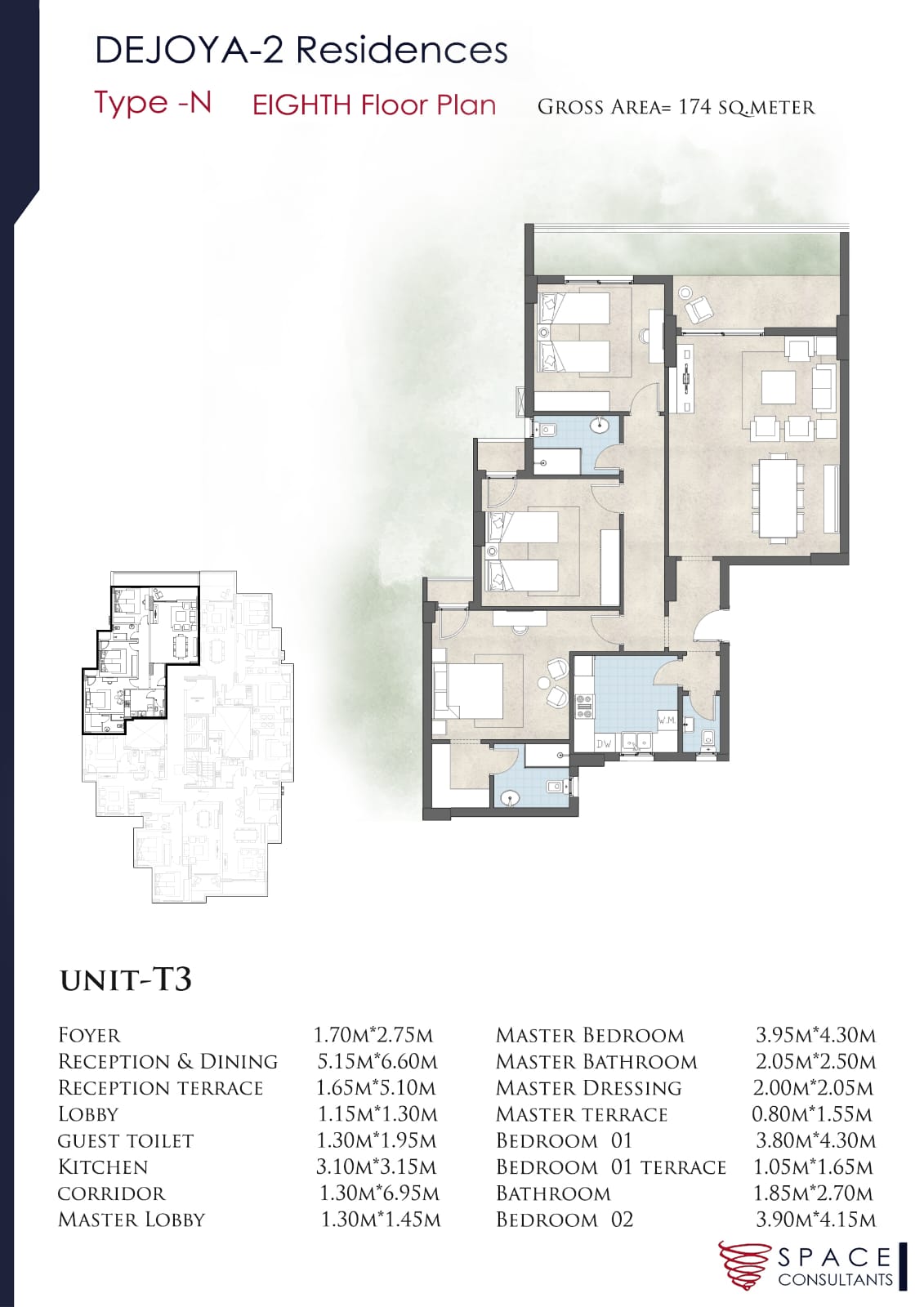 Floor plan for apartment at De Joya 2