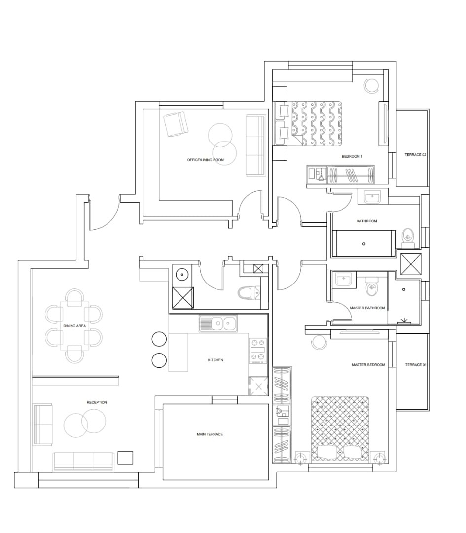Floor plan for apartment at DISTRICT 5