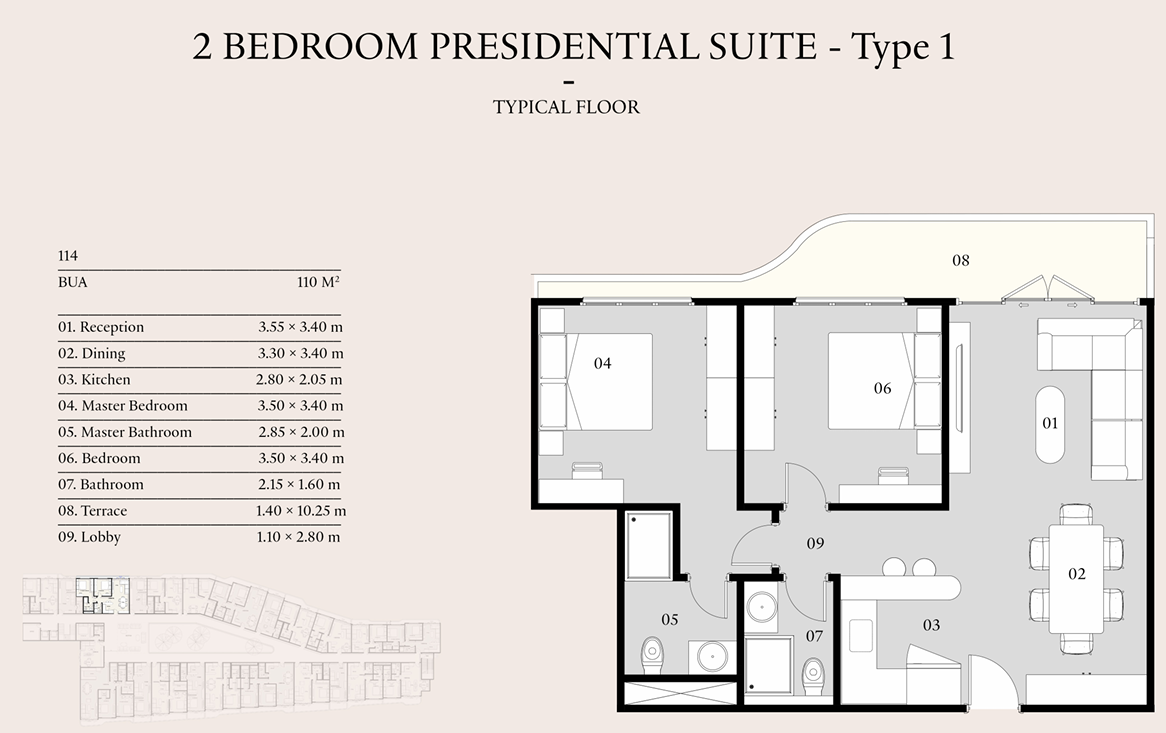 Floor plan for apartment at Eastville