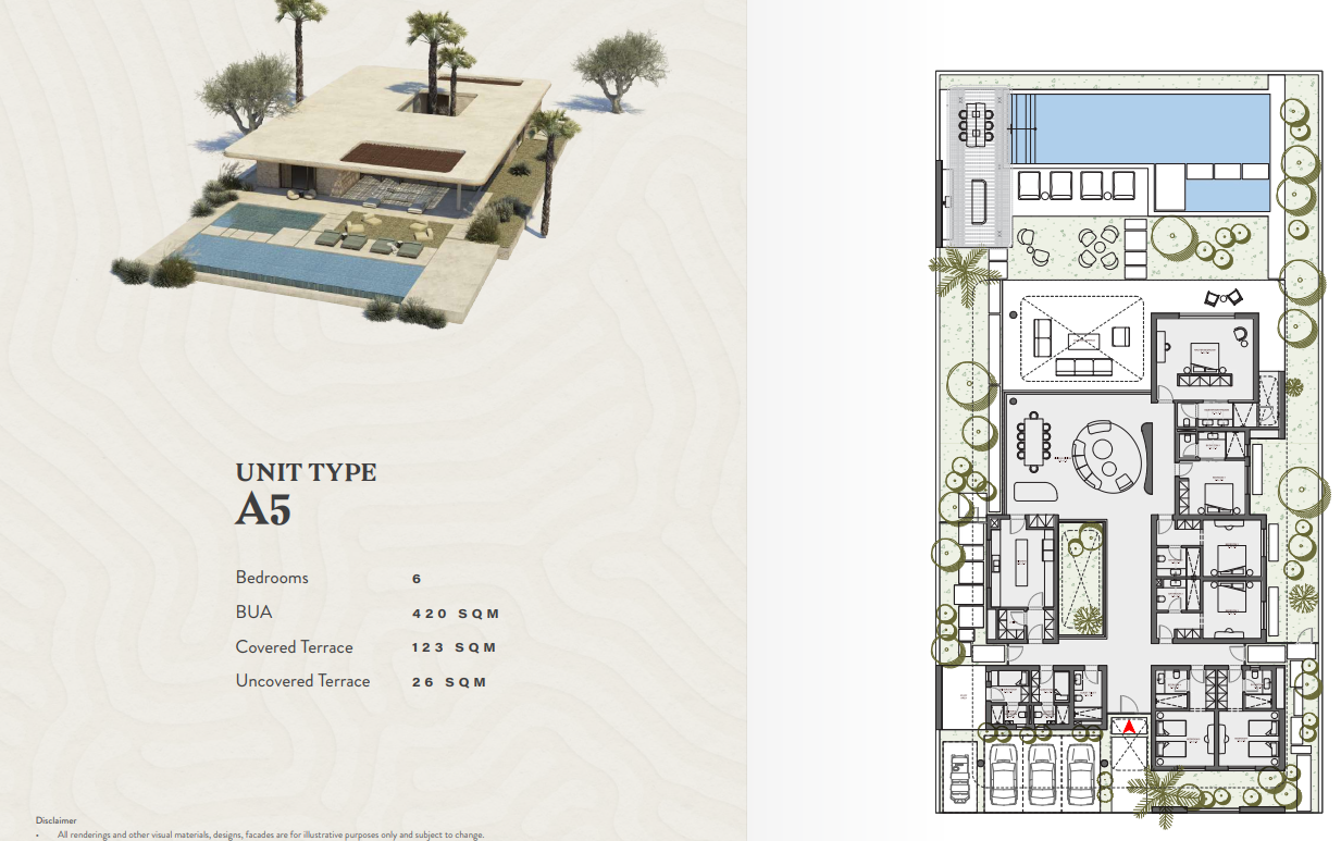 Floor plan for villa at R5-Acacia