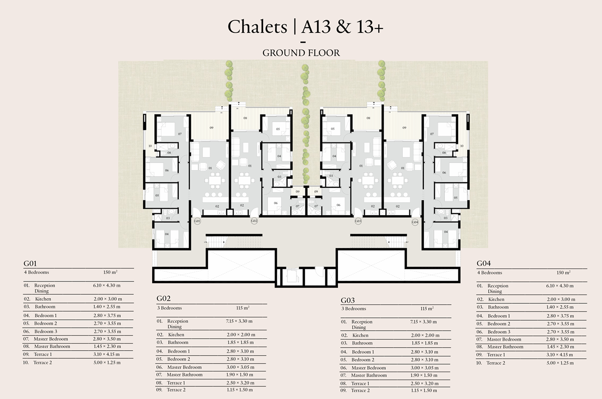 Floor plan for chalet at Carnelia