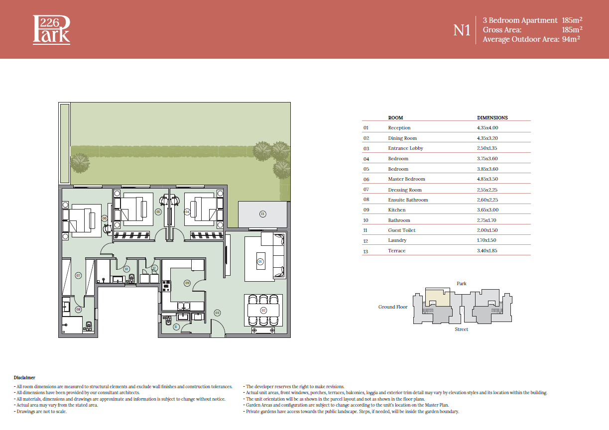 Floor plan for apartment at Haptown Park 226