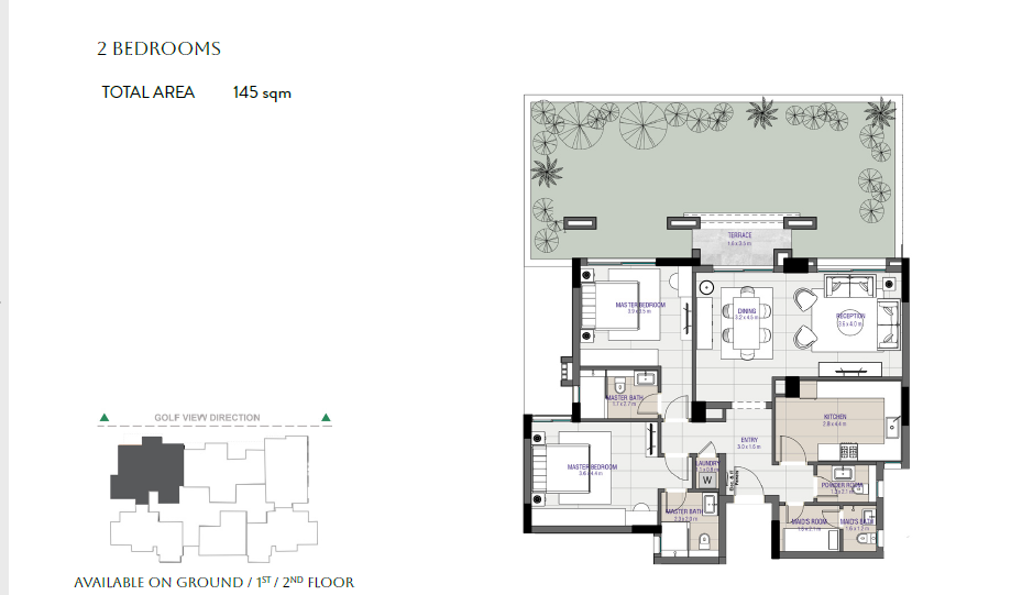 Floor plan for apartment at Sapphire Golf Residences