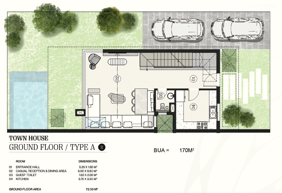 Floor plan for townhouse at Noi
