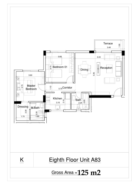 Floor plan for apartment at Venia