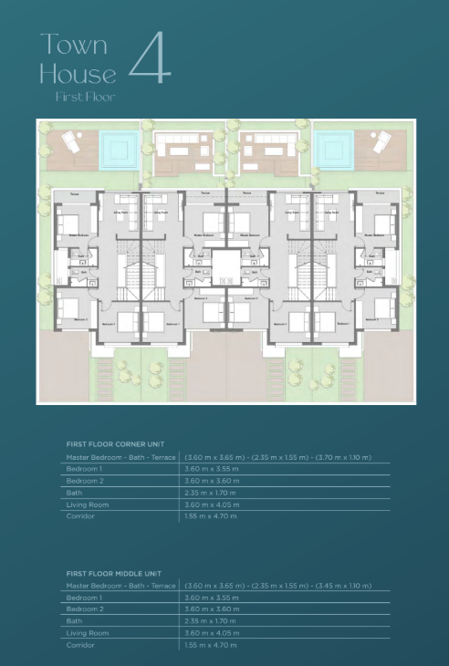 Floor plan for townhouse at Badya