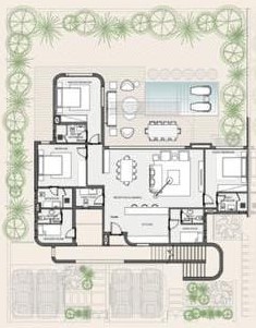 Floor plan for chalet at Almaza Bay