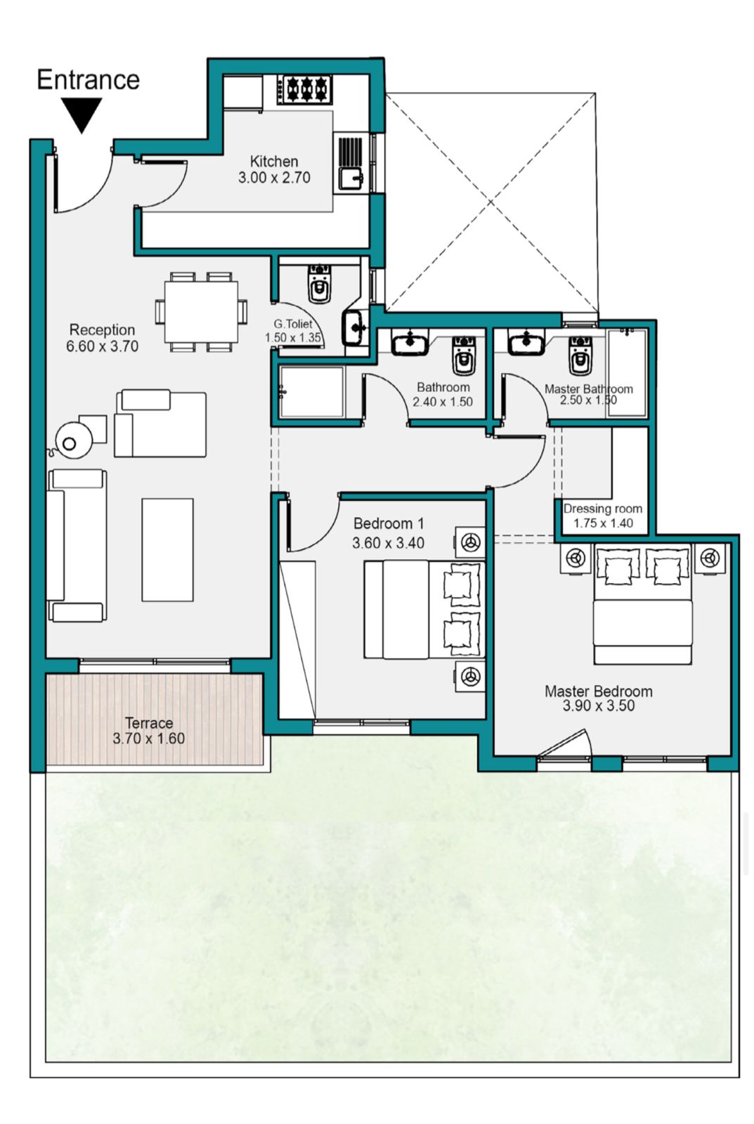 Floor plan for apartment at Bloomfields