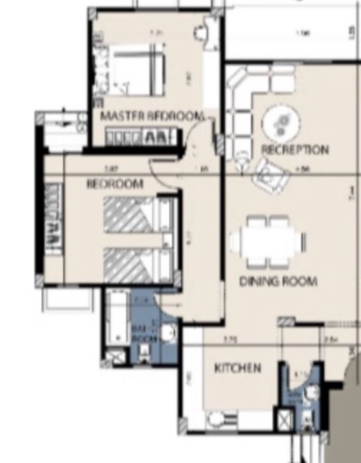 Floor plan for chalet at Bungalows