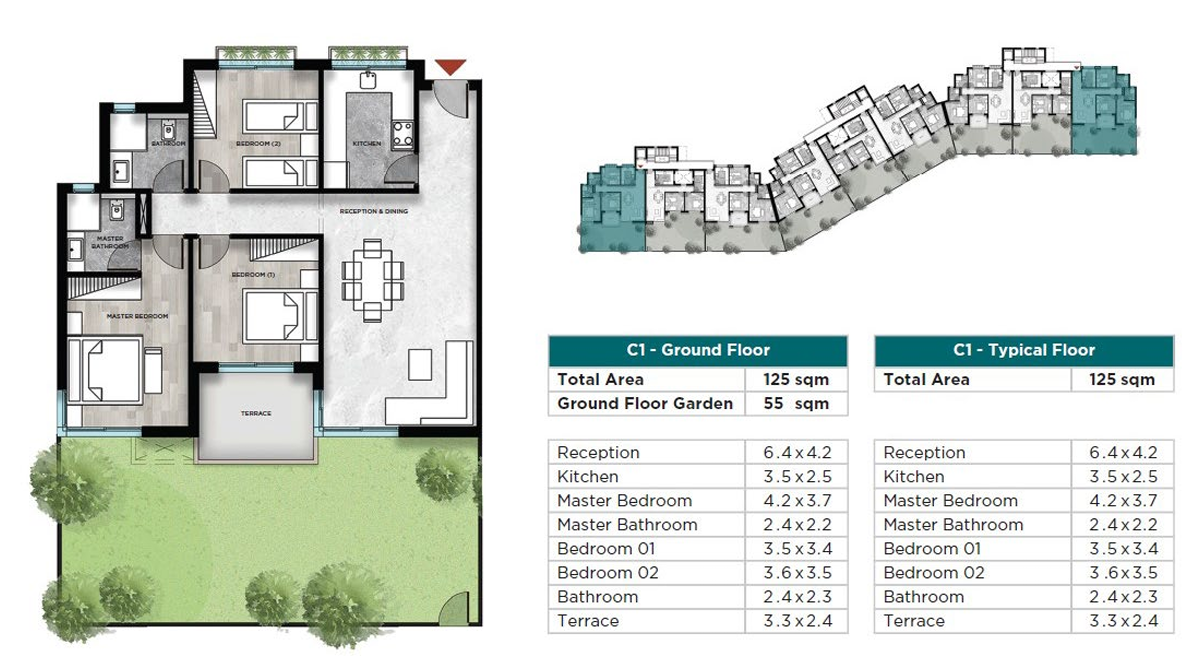 Floor plan for apartment at Kayan-Phase 1
