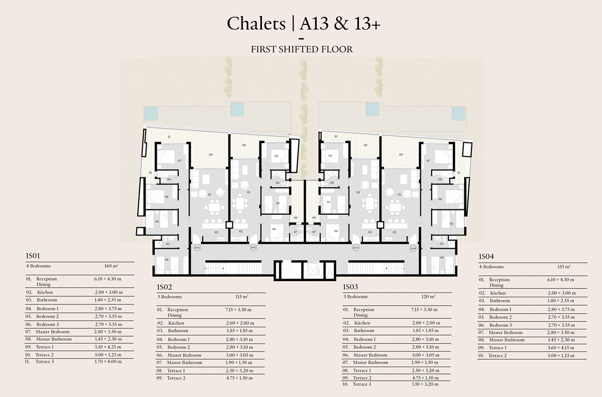 Floor plan for chalet at Carnelia