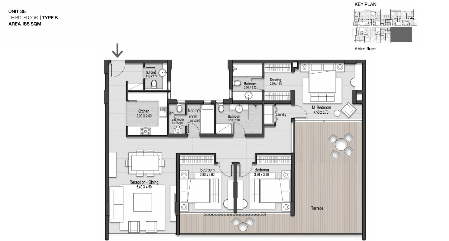 Floor plan for apartment at Nmq