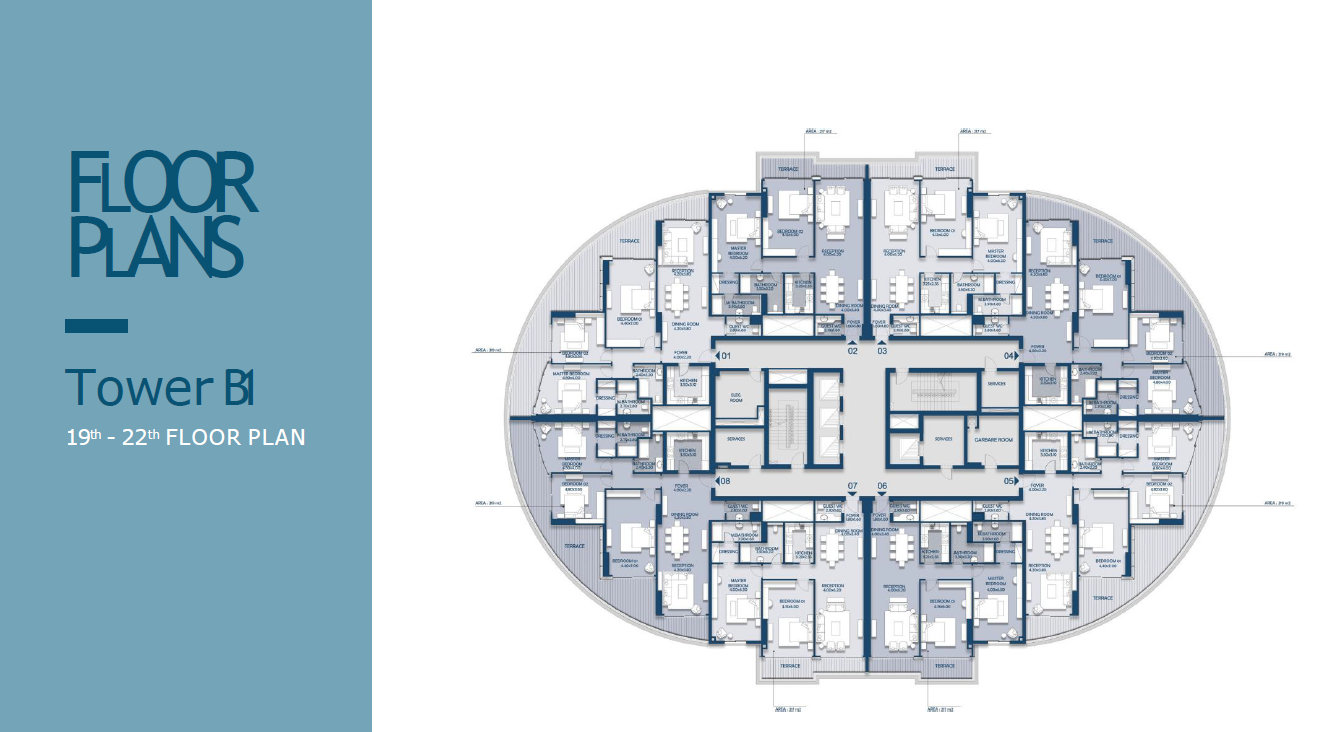Floor plan for apartment at Beach Front Towers