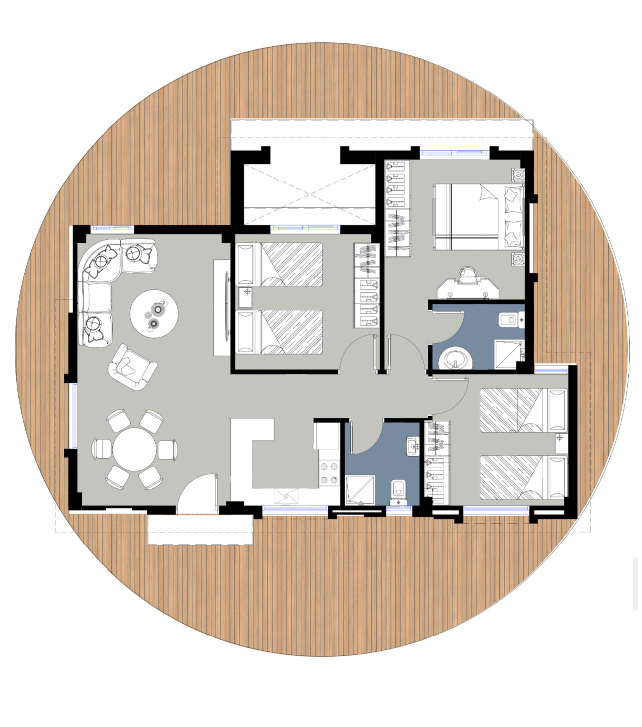 Floor plan for chalet at Bungalows