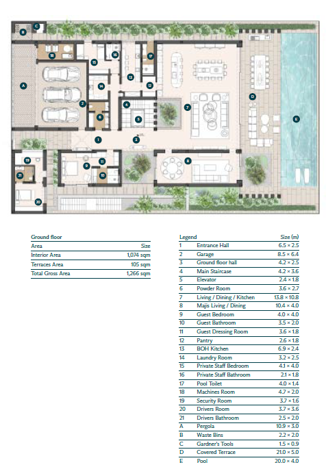 Floor plan for villa at Ras El Hekma Egypt