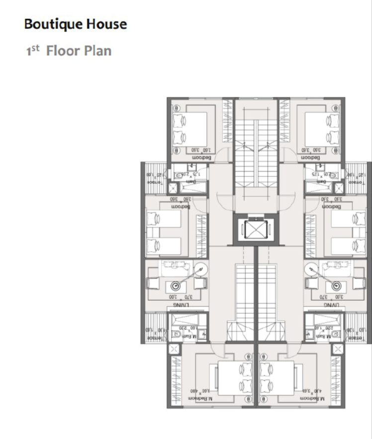 Floor plan for duplex at Maliv