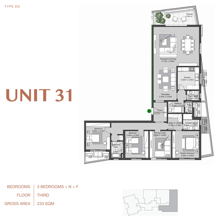 Floor plan for apartment at V Residences By Villette