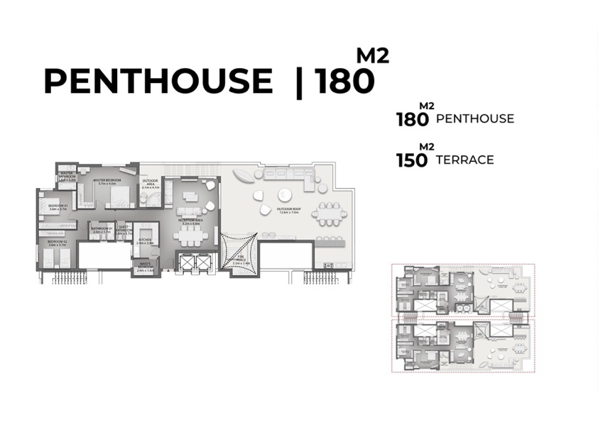 Floor plan for penthouse at Creektown