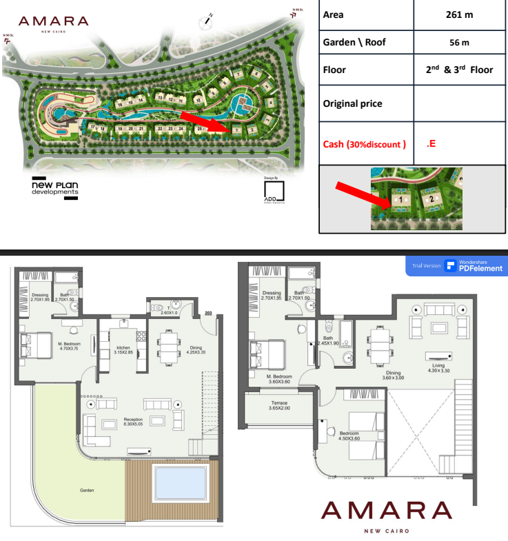 Floor plan for apartment at Amara